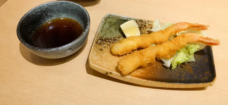 海龍王壽司的炸蝦2尾