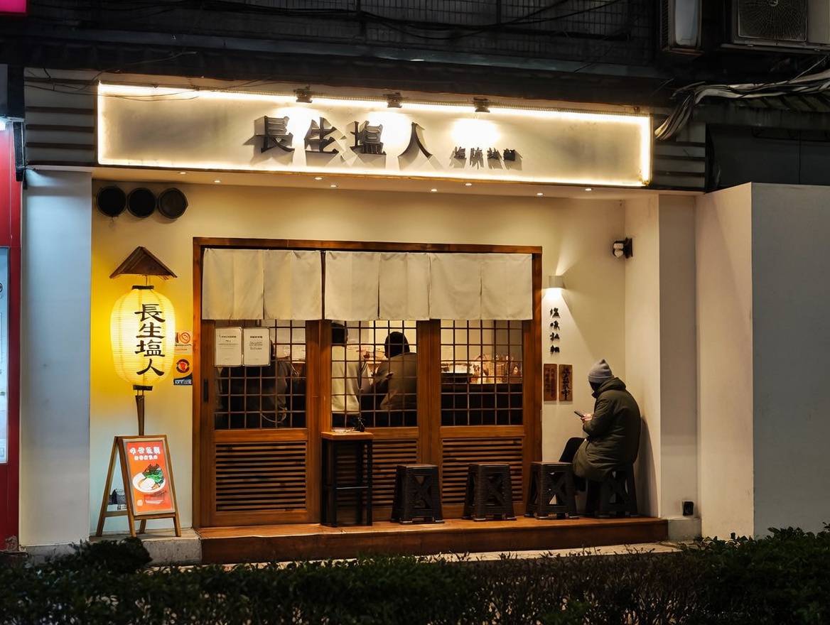 東湖美食 | 長生鹽人 | 到深夜都排隊的拉麵名店｜長生塩人 東湖