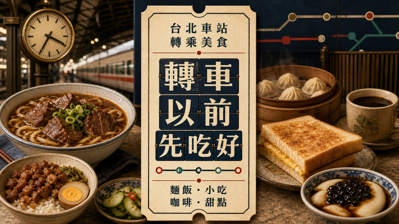 台北車站紅線與藍線同站轉乘生活圈 6 間麵食、小吃、甜點及咖啡特輯封面